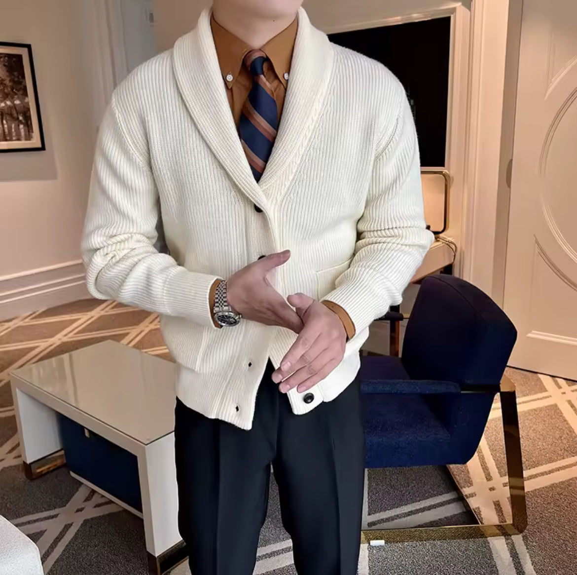 Velin Knitted men’s Autumn/winter Luxury button Cardigan