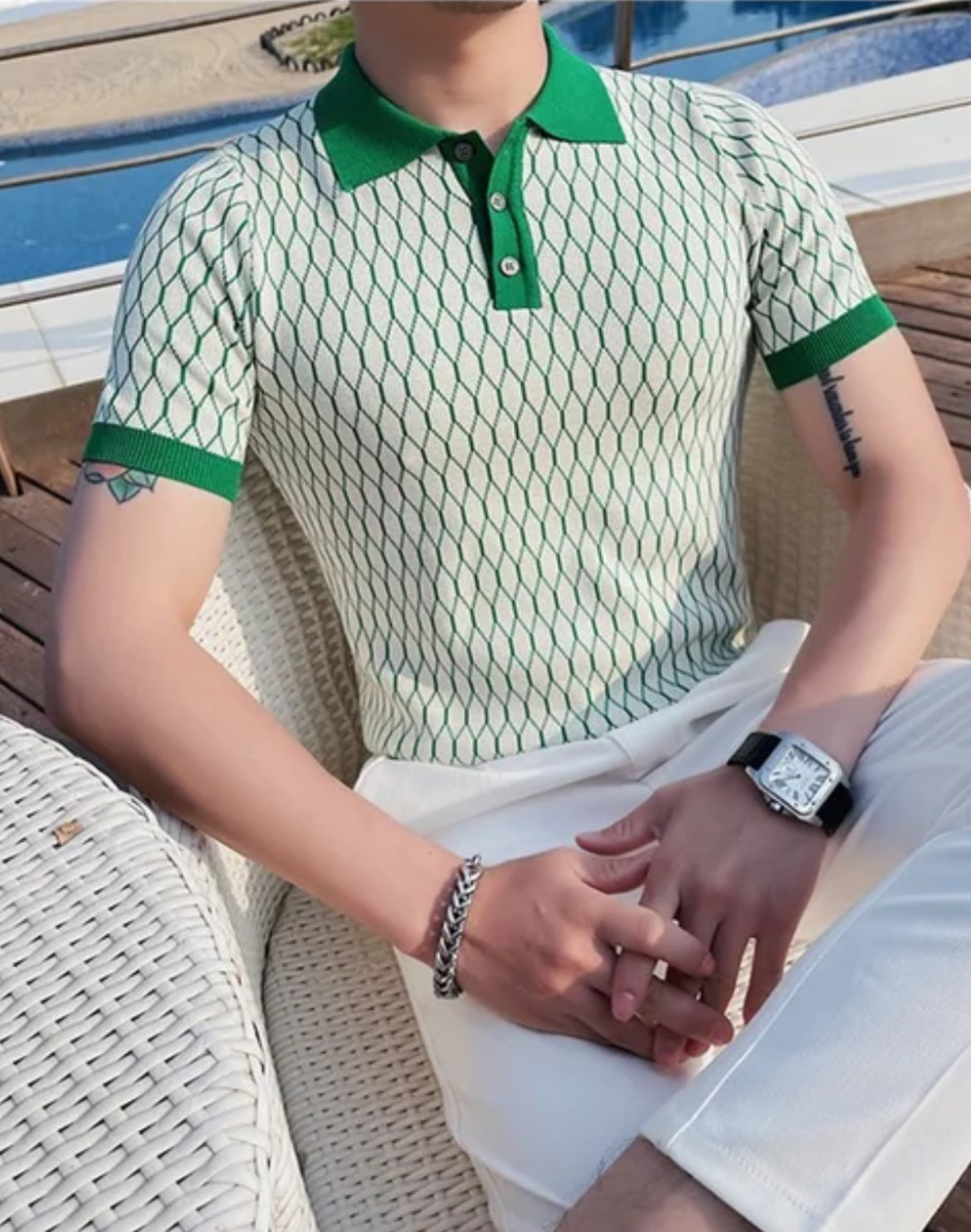 Textured Cuban Collar T-Shirt