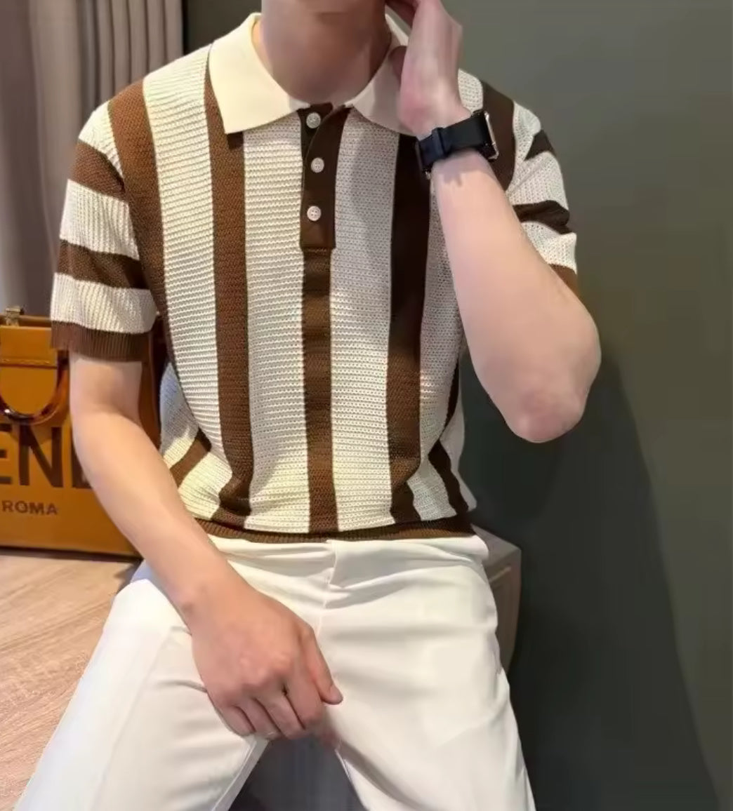 Striata men’s Knit Polo
