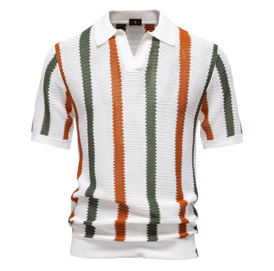 Stripped knit Polo men’s Tee