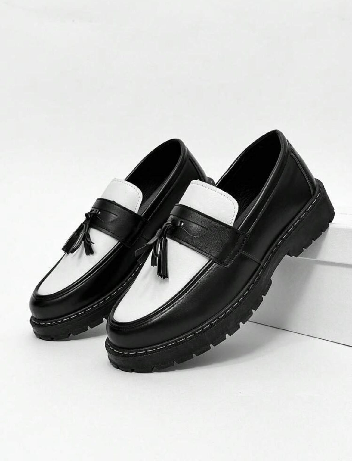 Men thick sole slip on loafers