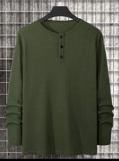 Men’s half button Knit Tee