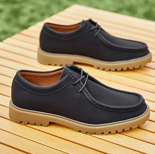 Classic retro lace up casual derby shoes