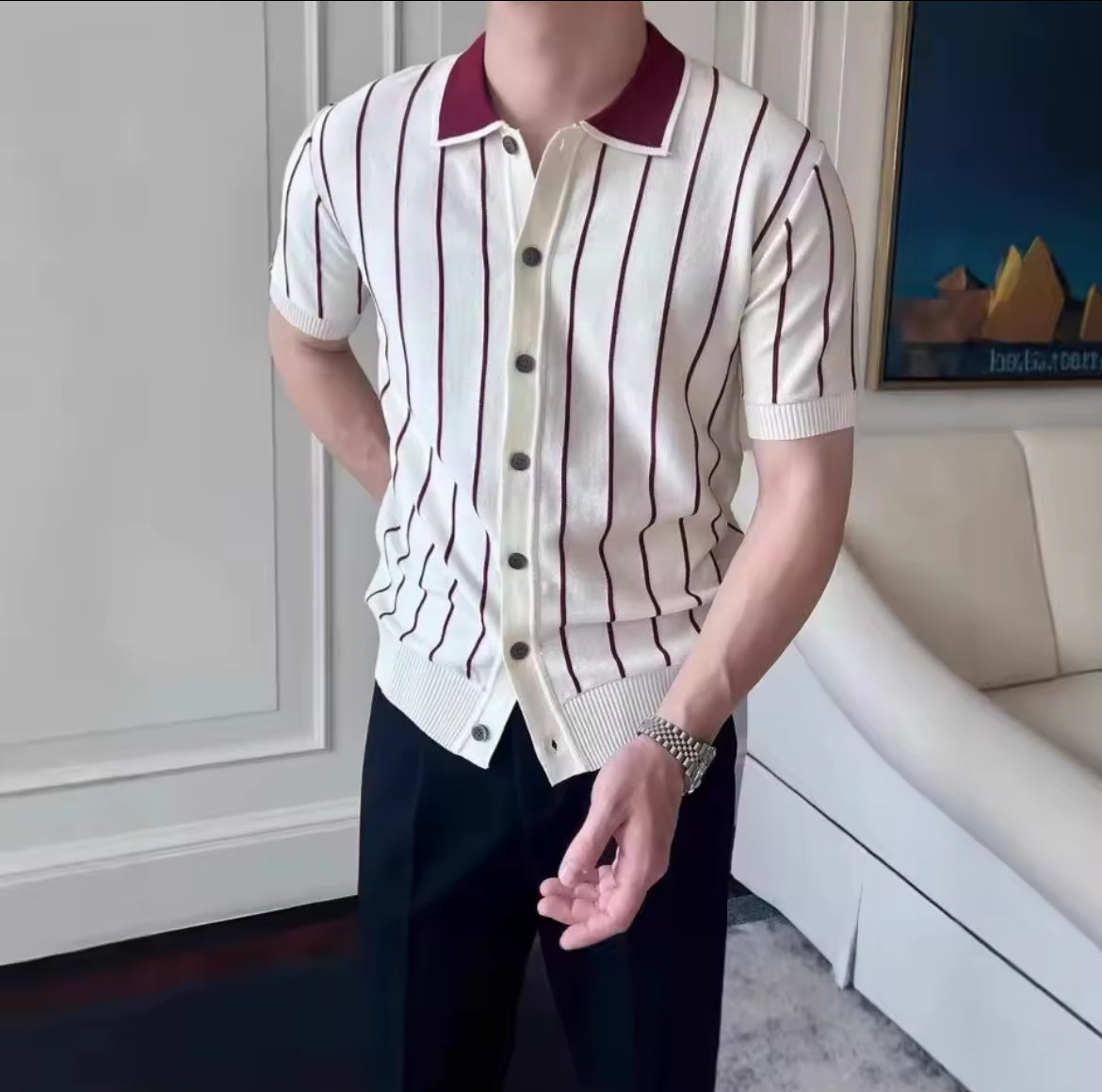Short sleeve men’s knit shirt new arrival