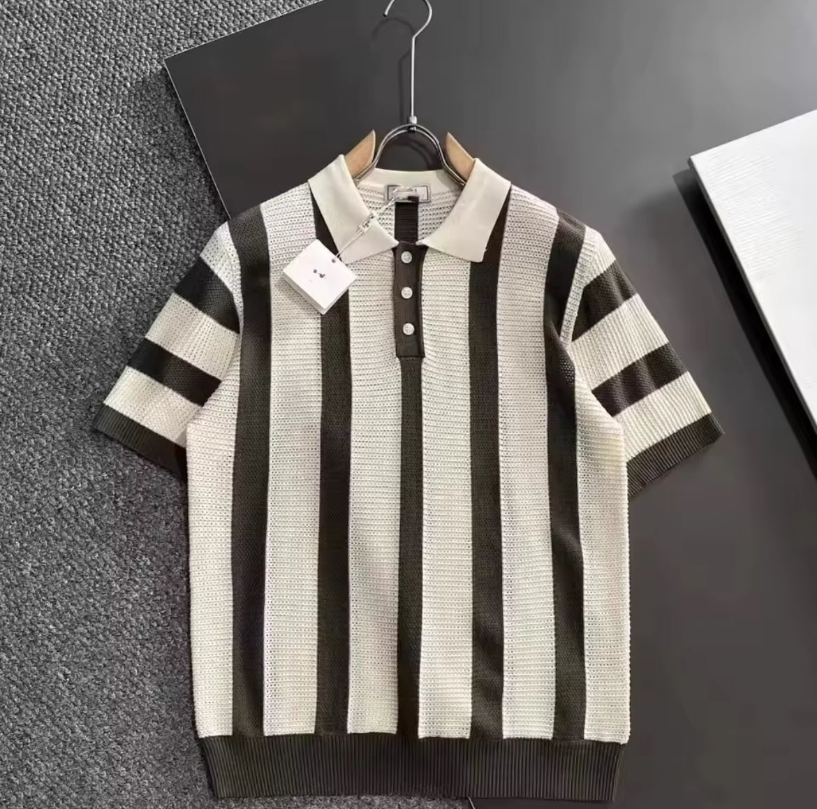 Striata men’s Knit Polo