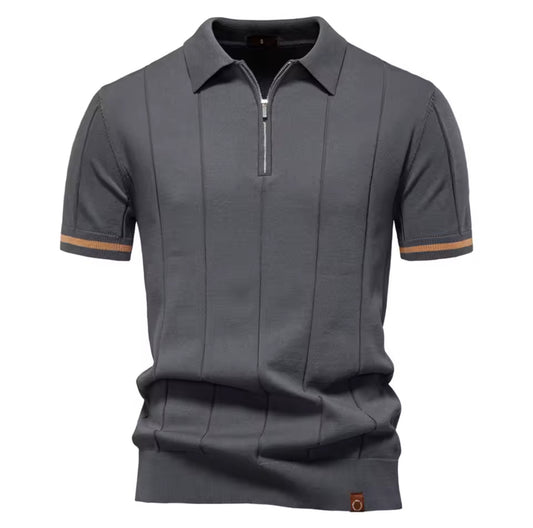 Men’s solid Knit Collar T-Shirt