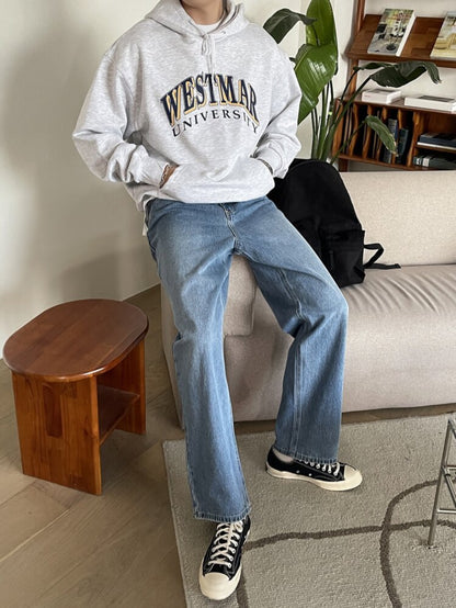 Men washed Loose Fit Jeans