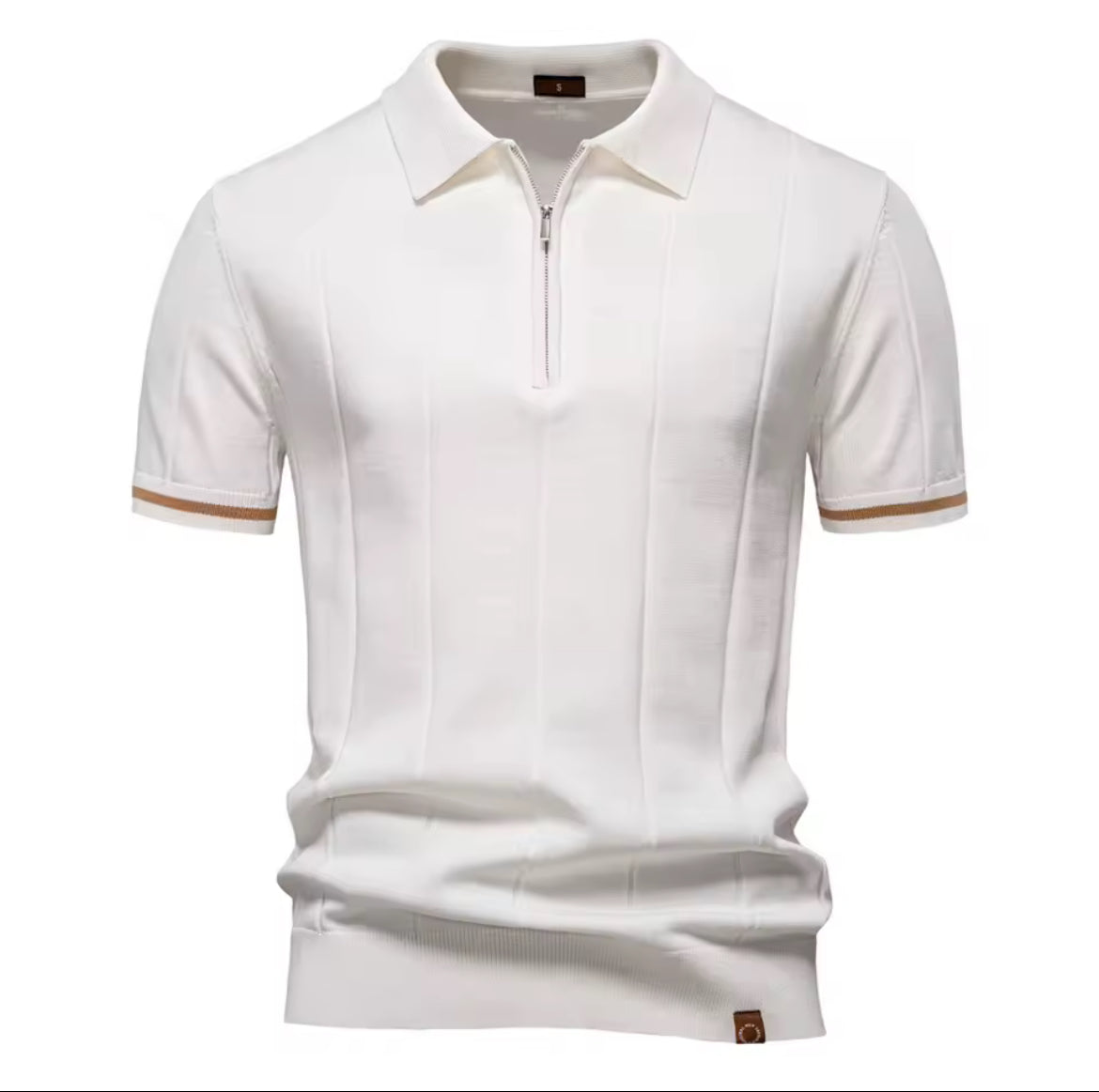 Men’s solid Knit Collar T-Shirt