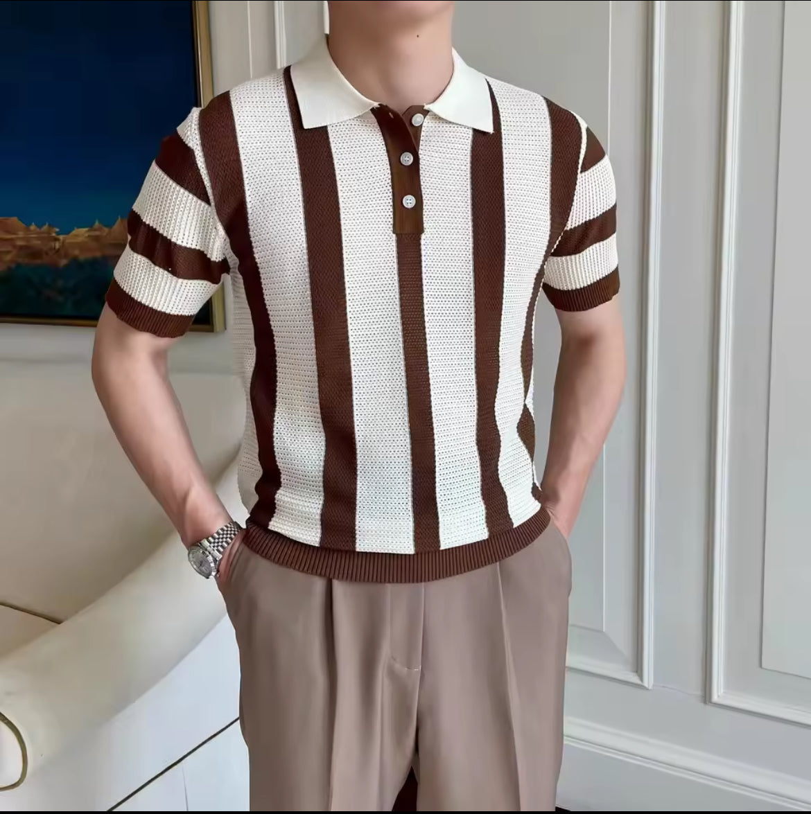 Striata men’s Knit Polo