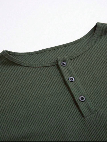 Men’s half button Knit Tee