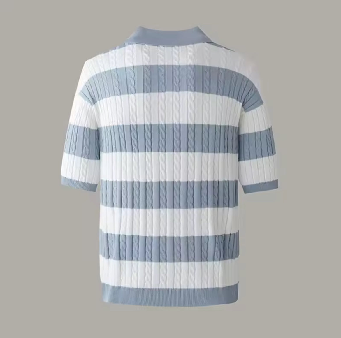 New men’s stripe splicing Knit polo Tees