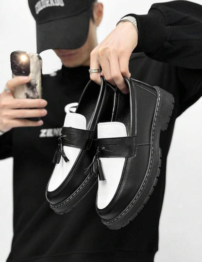 Men thick sole slip on loafers