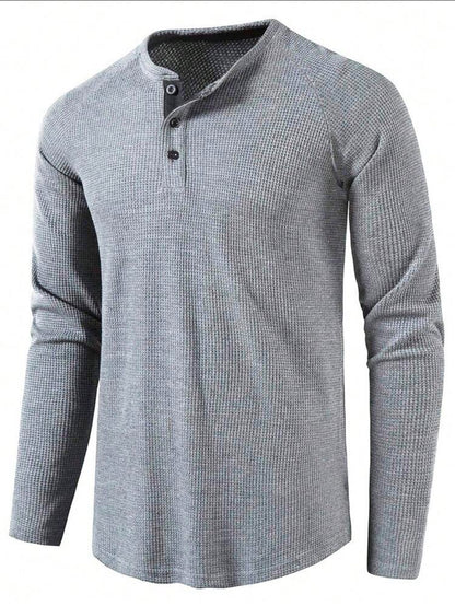 Men’s half button Knit Tee